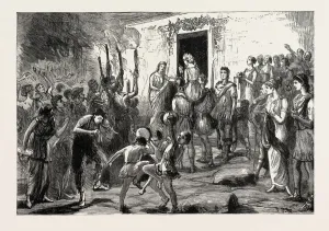 The Marriage Procession Print from Pompeii