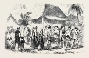 Marriage Procession Print, Manila Engraving