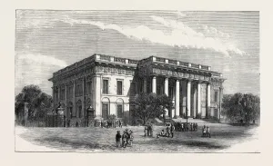 The Courthouse at Calcutta, India Print 1871 Engraving