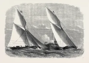 1868 Royal Thames Yacht Club Sailing Match Engraving Print