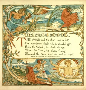 Arts And Crafts Style Prints: The Wind and the Sun