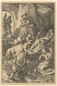 Entombment Passion Christ 1596 Engraving sheet Entombment Passion Christ 1596 Engraving sheet