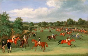 Epsom Races: Preparing to Start Signed and dated, brown paint, lower right: " Epsom Races: Preparing to Start Signed and dated, brown paint, lower right: "