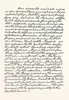 Facsimile Print of Washingtons Letter to Sir J. Sinclair