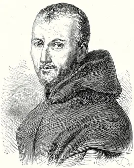 Victorian Era Engraving Prints: Father Mersenne