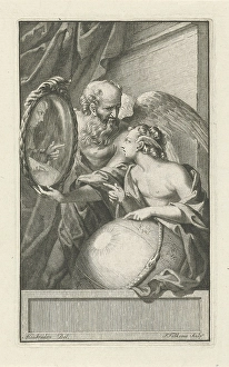 Father Time mirror Father Time holds up symbol Father Time mirror Father Time holds up symbol