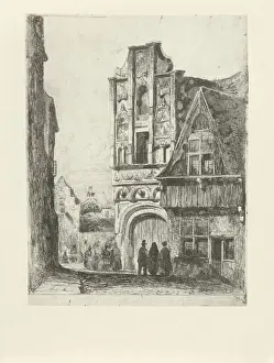 Renaissance Architecture Drawings Prints: Figures Renaissance facade Conversing figures