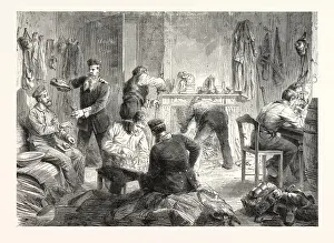 Victorian Style Engravings Prints: Franco-Prussian War: In the camp