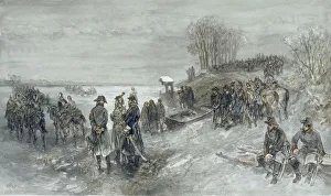 French troops moving frozen river French troops move French troops moving frozen river French troops move