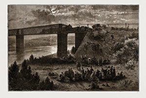 Fridge of Viana, over the Douro-Scene of the Late Railway Accident, Spain, Engraving 1873 Fridge of Viana, over the Douro-Scene of the Late Railway Accident, Spain, Engraving 1873