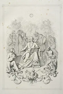 Classic Literature Art Prints: Frontispiece portrait Goethe characters Faust
