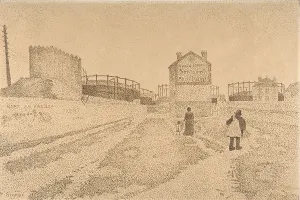 Gas Tanks Clichy 1886 Pen iron gall ink graphite Gas Tanks Clichy 1886 Pen iron gall ink graphite