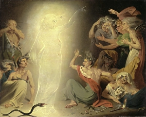 The Ghost of Clytemnestra Awakening the Furies Signed and dated in black paint, lower The Ghost of Clytemnestra Awakening the Furies Signed and dated in black paint, lower