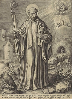 H Benedict of Nursia, Hieronymus Wierix, 1563 - 1619 H Benedict of Nursia, Hieronymus Wierix, 1563 - 1619