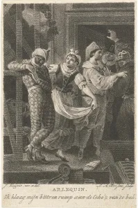 Harlequin on the scene, Lambertus Antonius Claessens, 1801 Harlequin on the scene, Lambertus Antonius Claessens, 1801