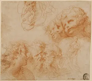 17th Century Italian Art Prints: Head and Figure Studies