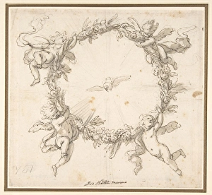 Holy Spirit Surrounded Wreath Flowers Held up Holy Spirit Surrounded Wreath Flowers Held up