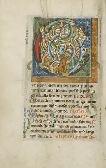 Gold Leaf Illumination Prints: Inhabited Initial C