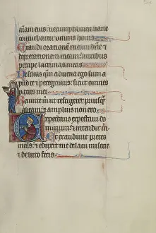 Medieval French Illuminated Manuscripts Prints: Initial E Christ Holding Crown David Bute Master
