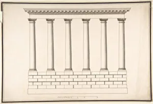 Venetian Architectural Style Prints: Ionic Colonnade 6 Columns Rusticated Base 1688-1782