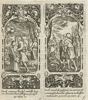 Jacob kisses Rachel, Esau embraces Jacob, Anonymous, 1615 - 1651 Jacob kisses Rachel, Esau embraces Jacob, Anonymous, 1615 - 1651