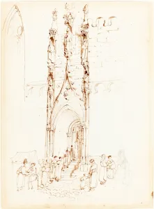 John Skinner Prout, British (1806-1876), A Gothic Arch, pen and brown ink over graphite John Skinner Prout, British (1806-1876), A Gothic Arch, pen and brown ink over graphite