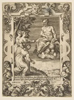 Greek Mythology Art Prints: Juno left asks Jupiter help Greeks set within