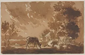 Liszt Collection Print: Landscape with Cattle, 1800s