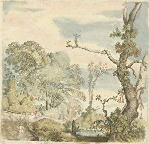 Landscape with trees, Esaias van de Velde, 1616 - before 1619 Landscape with trees, Esaias van de Velde, 1616 - before 1619