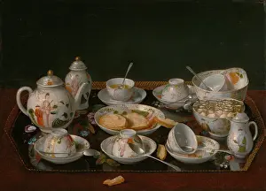 Still Life Artwork Prints: Print of a Tea Set Still Life by Jean-Etienne Liotard