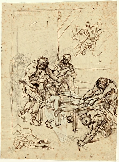 Lodovico Carracci, The Martyrdom of Saint Lawrence, Italian, 1555-1619, pen and brown Lodovico Carracci, The Martyrdom of Saint Lawrence, Italian, 1555-1619, pen and brown