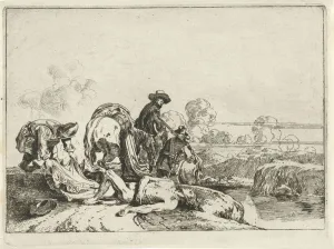 Looters Three men horse pass dead body path leave Looters Three men horse pass dead body path leave
