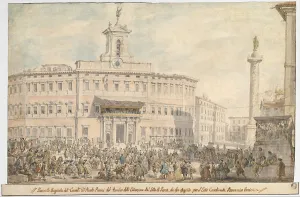 Lottery Piazza di Montecitorio 1743-1744 Pen Lottery Piazza di Montecitorio 1743-1744 Pen