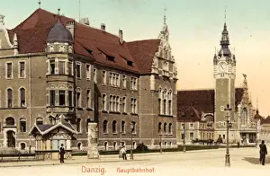 Gdansk Main Train Station Print, 1901
