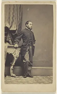 Kitchen Interior Photography Prints: man long muttonchops standing Kitchen British