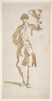 Man Shading Face Tricorne 1691-1765 Pale brown wash Man Shading Face Tricorne 1691-1765 Pale brown wash