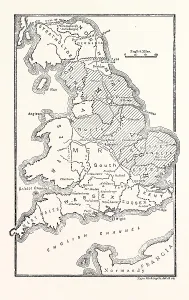Map of England Showing the Anglo-Saxon Kingdoms and Danish Districts Map of England Showing the Anglo-Saxon Kingdoms and Danish Districts