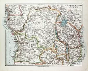Maps Collection: Map of Equatorial Africa, the Republic of Mozambique, the Republic of Angola, Uganda