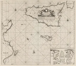 Map of the islands of Sicily and Malta and part of the coast of Tunisia, Anonymous Map of the islands of Sicily and Malta and part of the coast of Tunisia, Anonymous
