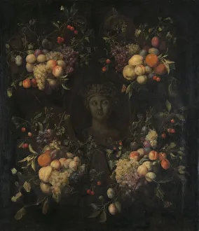 Marble Bust surrounded Festoon Fruit Marble bust surrounded Marble Bust surrounded Festoon Fruit Marble bust surrounded