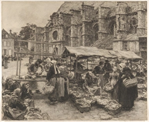 Market Day Villenauxe-la-Grande Aube 1894 Black chalk Market Day Villenauxe-la-Grande Aube 1894 Black chalk