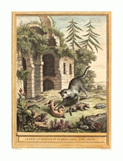 Martin Marvie after Jean-Baptiste Oudry (French, 1713 - 1813 ), Le chat, la balette Martin Marvie after Jean-Baptiste Oudry (French, 1713 - 1813 ), Le chat, la balette