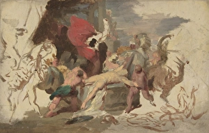 Martyrdom Saint Hippolytus 19th century Oil paint Martyrdom Saint Hippolytus 19th century Oil paint