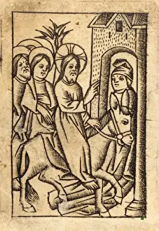 German Engraving Artist Prints: Master of St. Erasmus (German, active c. 1450-1470), Christs Entry into Jerusalem [left]