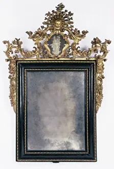 Prints of Mirror and frame; Unknown; Rome, Italy, Lazio, Europe; about 1750 - 1775; Gilt and ebonized pearwood; Object: 206 x 125 cm (81 1/8 x 49 3/16 in.) Images Dated 2014 April: Print of Mirror and Frame in Ebonized Pearwood