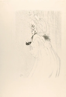 Miss Belfort Taking Bow 1895 Crayon brush lithograph Miss Belfort Taking Bow 1895 Crayon brush lithograph
