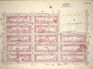 Vintage American Maps Prints: Plate 28, Part of Section 2: Bounded by E. 9th Street, Avenue A, E. 7th Street, Avenue B
