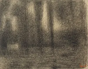 Poplars Print: Conte crayon on paper, 1883-1884