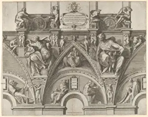 Michelangelo Buonarroti Prints: Portion Ceiling Sistine Chapel Libyan Sibyl Prophet Daniel