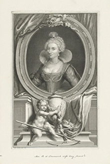 Portrait Anna Denmark Queen England urn crown Portrait Anna Denmark Queen England urn crown